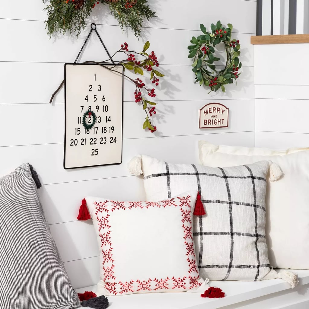 Snowflake Border Decor Pillow Sour Cream