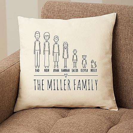Cute and Personal: Cast of Characters Family Pillow