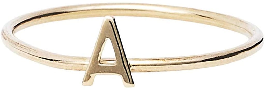 BYCHARI Gold-Filled Initial Ring