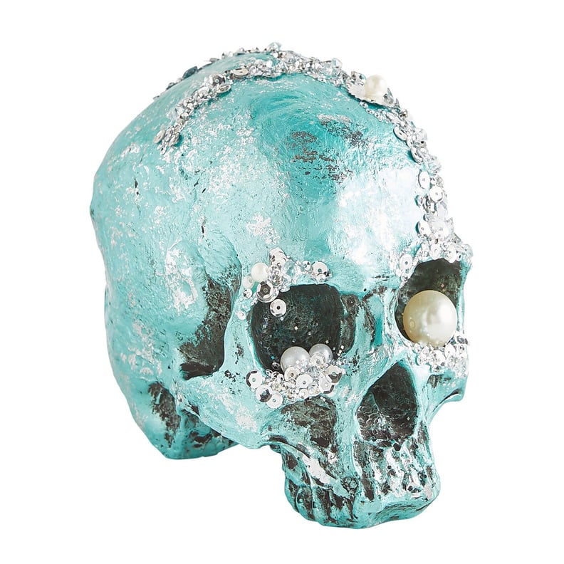 Bejeweled Turquoise Halloween Skull