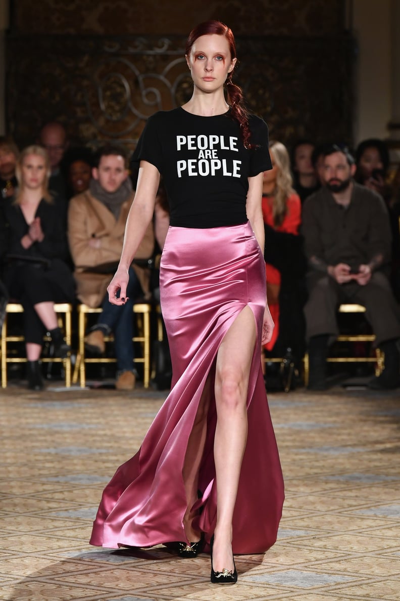At Christian Siriano, a Model Wore a Black Tee That Said, "People Are People"