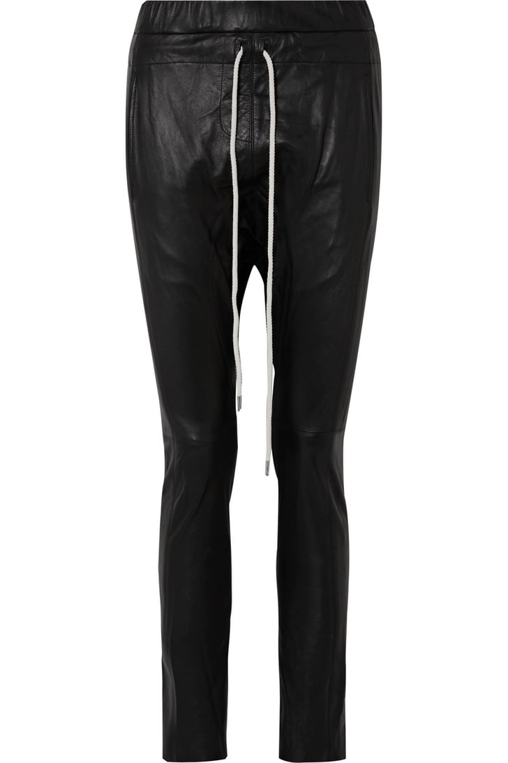 Bassike Leather Track Pants | Angelina Jolie Leather Pants | POPSUGAR ...