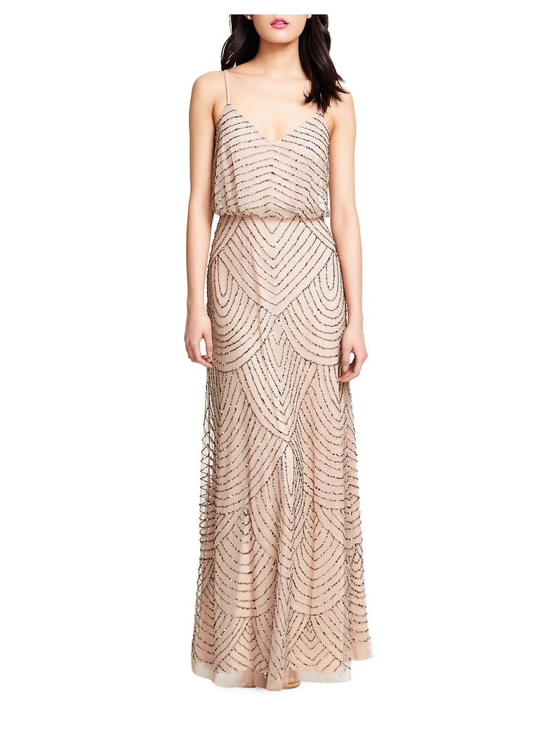 Adrianna Papell Sequined Blouson Gown