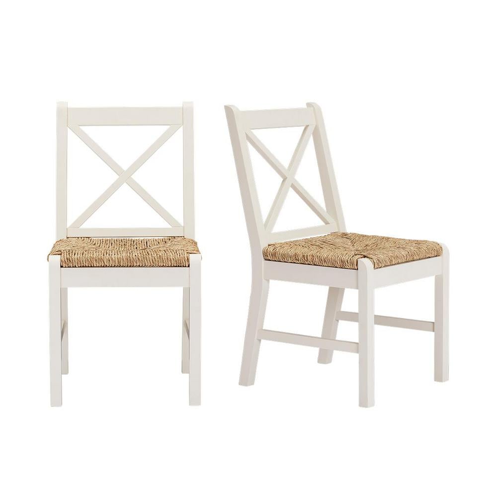 Home Decorators Collection Dorsey Ivory Wood Dining Chair with Cross Back and