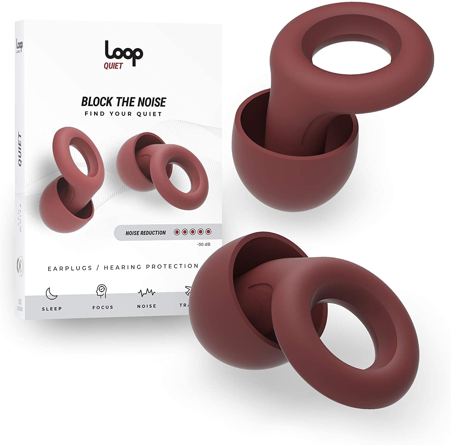 Loop Quiet Ear Plugs for Noise Reduction– Super Soft, Reusable Hearing,Calm  Pink