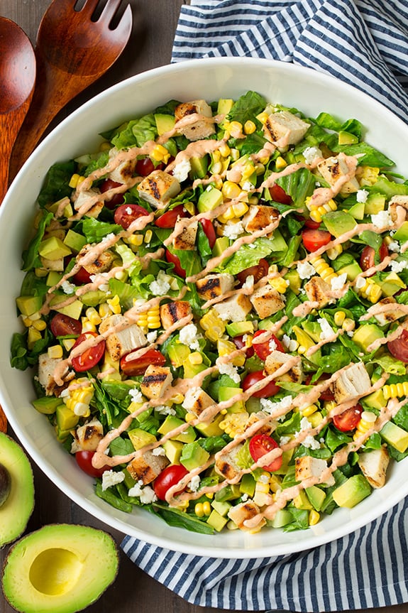 Avocado and Grilled Chicken Salad With Chipotle-Lime Ranch