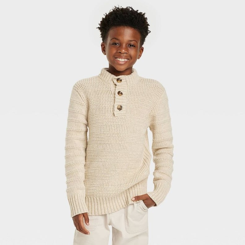 Best Cyber Monday Kids' Apparel Deals at Target: Cat & Jack Boys' Textured Mock Neck Sweater