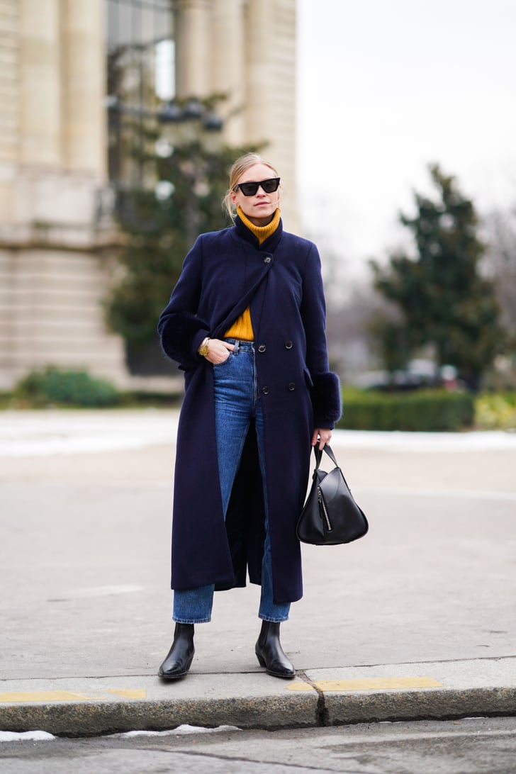 Tuck a Yellow Turtleneck Sweater Into a Pair of High-Waisted Jeans ...