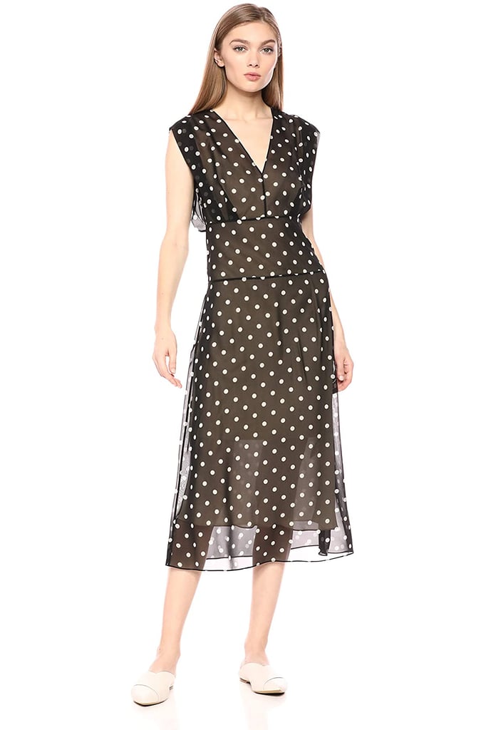 Theory Deep V Neck Easy Midi Dress