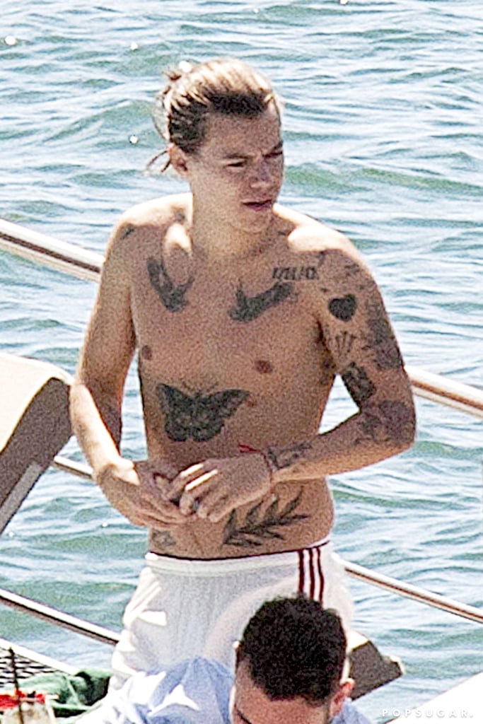 Harry Styles Shirtless in Lake Como | Pictures
