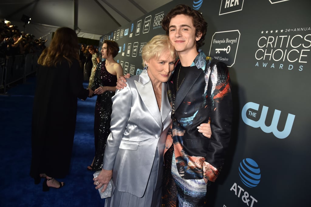 Glenn Close and Timothée Chalamet at 2019 Critics' Choice