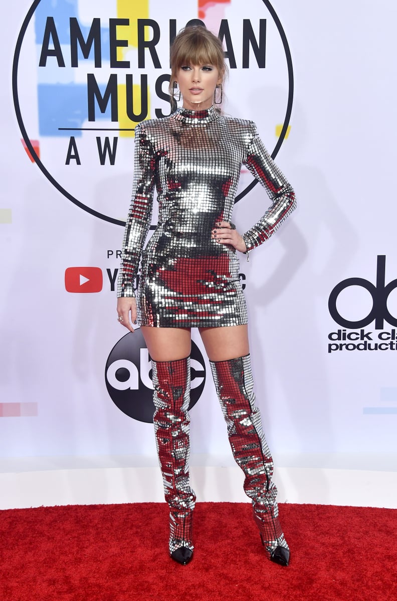 Taylor Swift's Thigh-High Metallic Boots