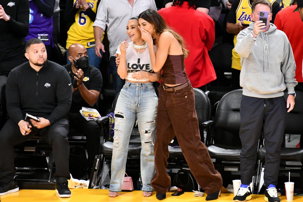 Kim Kardashian's "I Love Nerds" Crop Top at the Lakers Game
