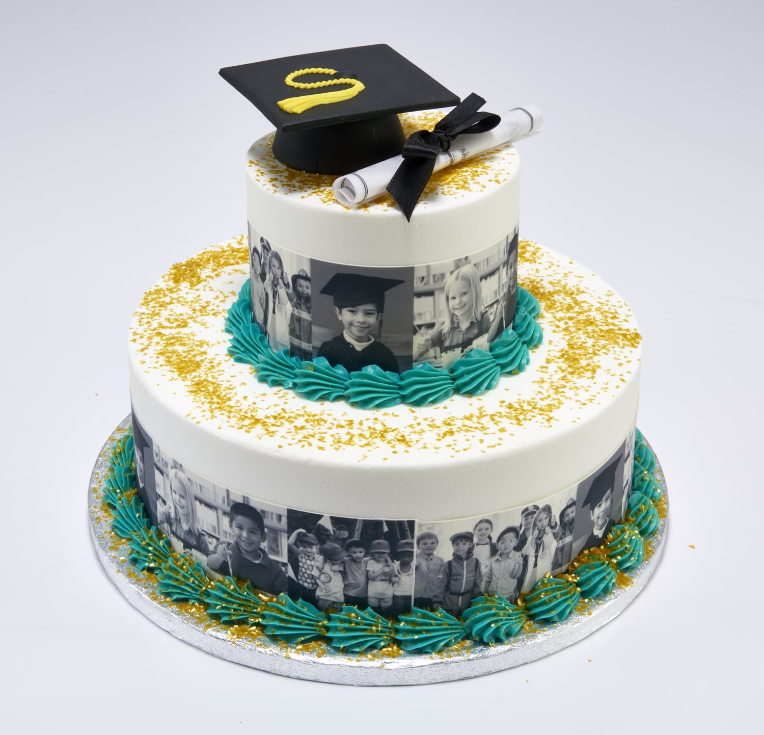 Two Letters/Numbers Graduation Themed Cake