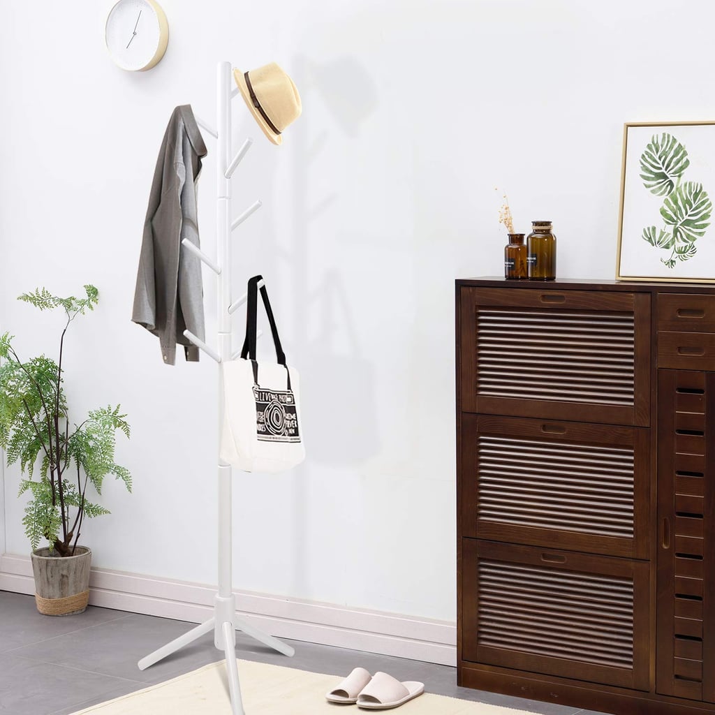 Clewiltess Wooden Tree Coat Rack Stand