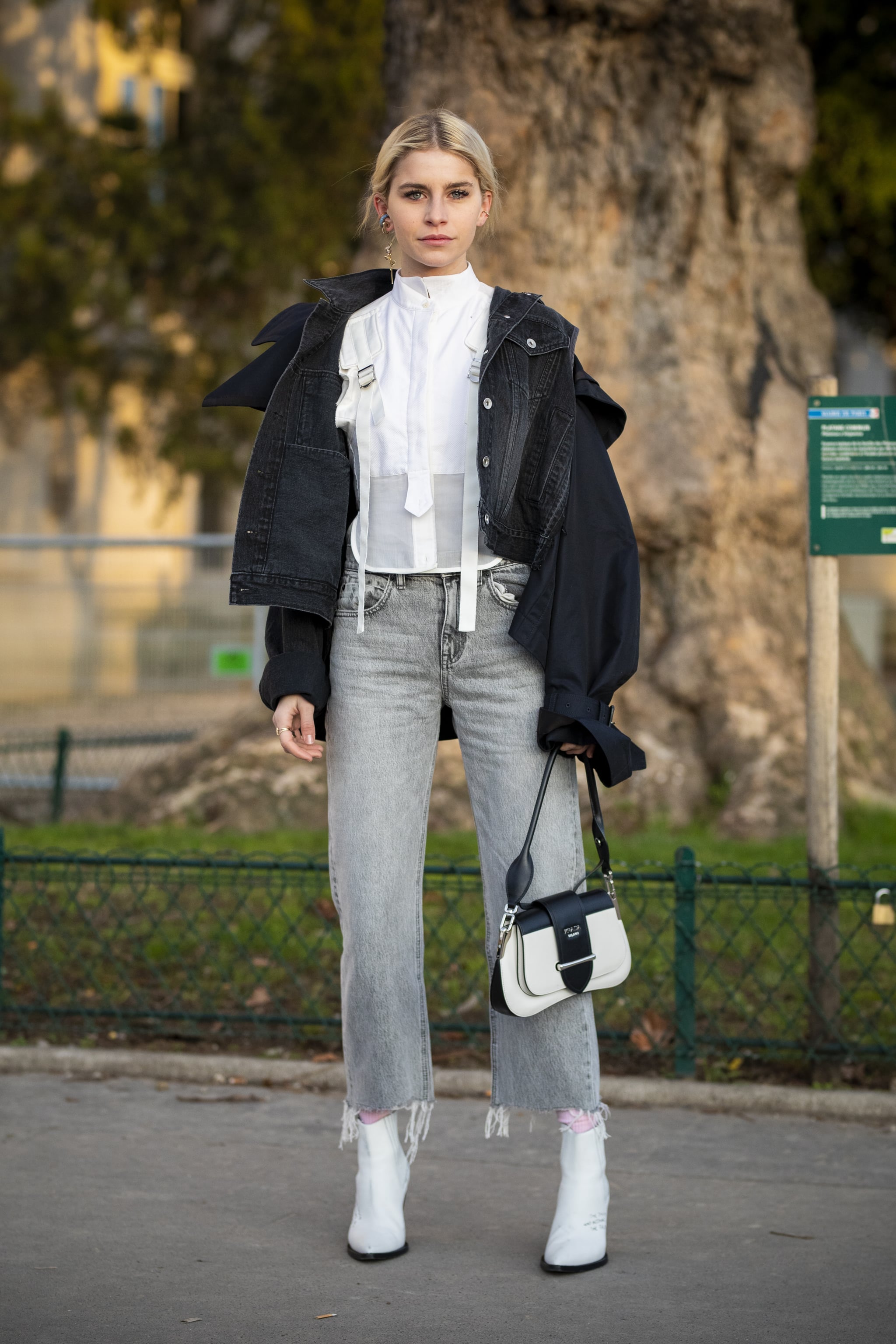 Jeans and Ankle Boots Outfit Idea: Go White