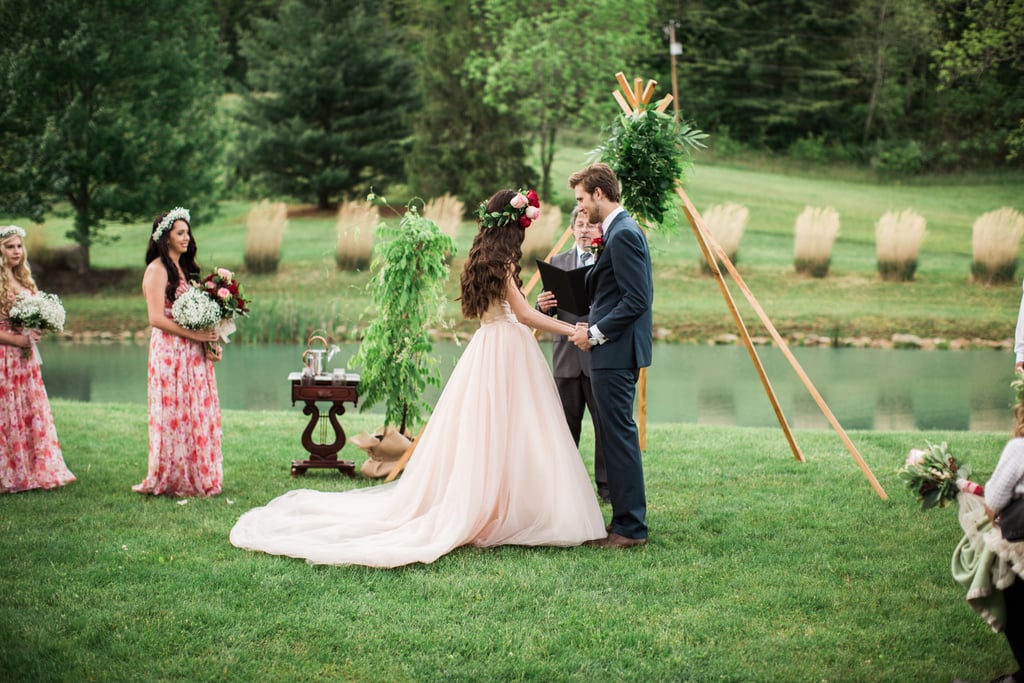 Woodsy Pink Bohemian Wedding