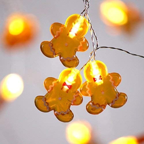 Gingerbread Man Cookie Christmas String Lights
