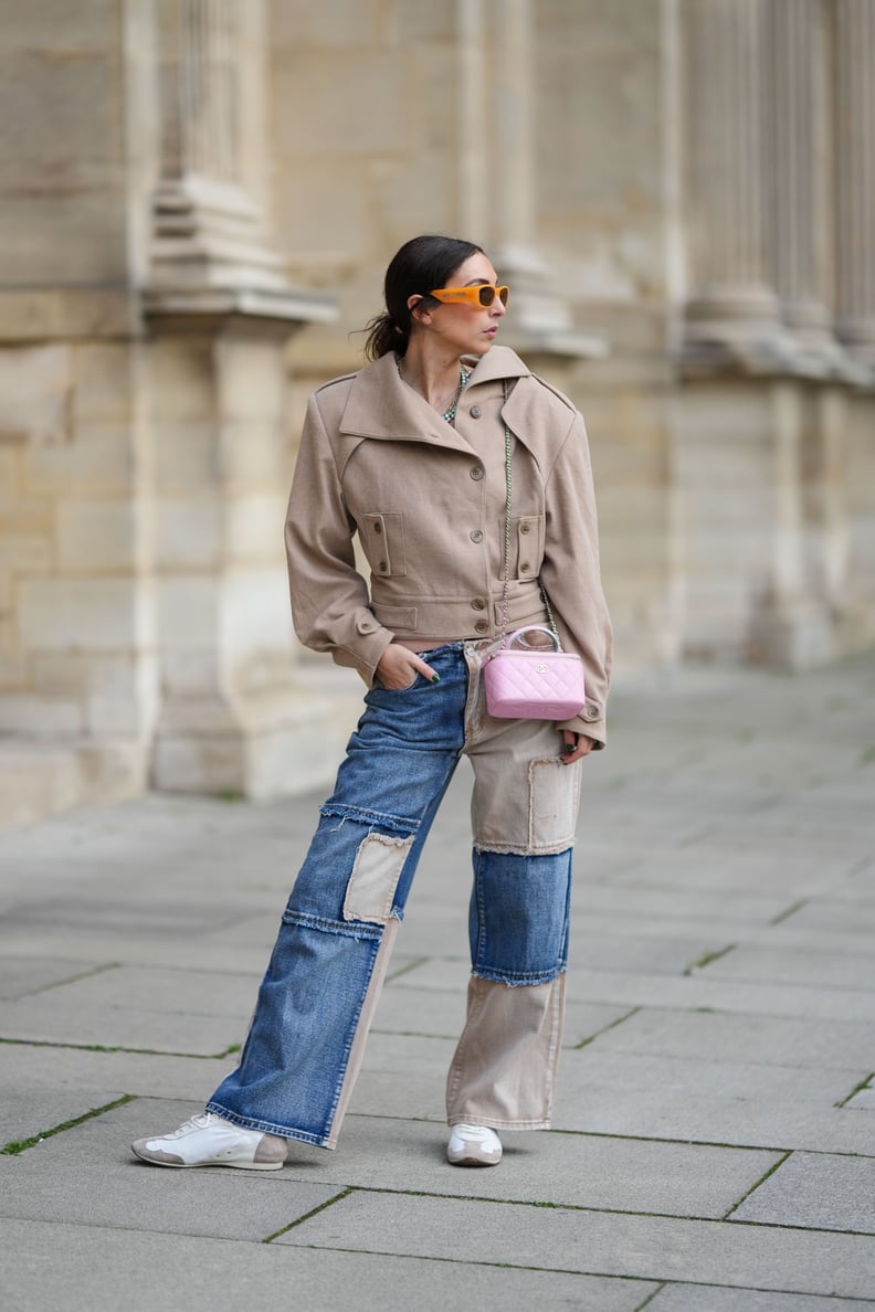 Patchwork Jeans + Retro Sneakers