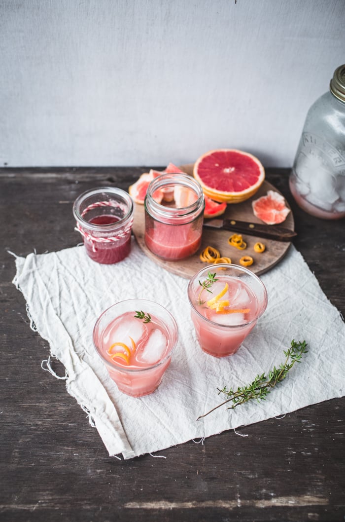 Rhubarb, Grapefruit, and Thyme Cocktail