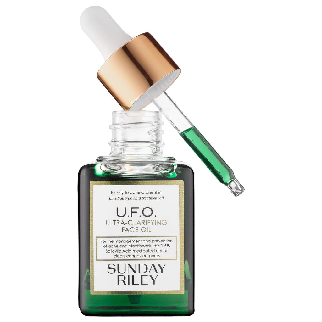 Sunday Riley's bright green U.F.O. Ultraclarifying Face Oil ($80) looks out of this world, but its effects are very real indeed.