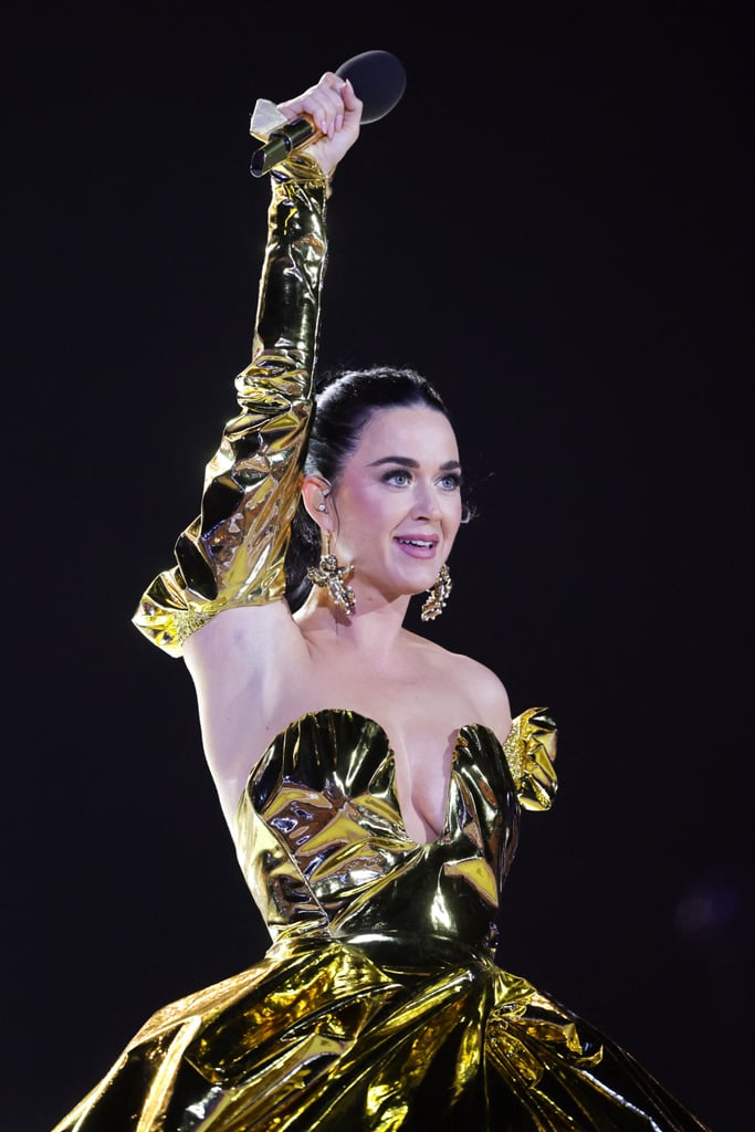 Katy Perry Stuns in Gold Dress at King's Coronation Concert