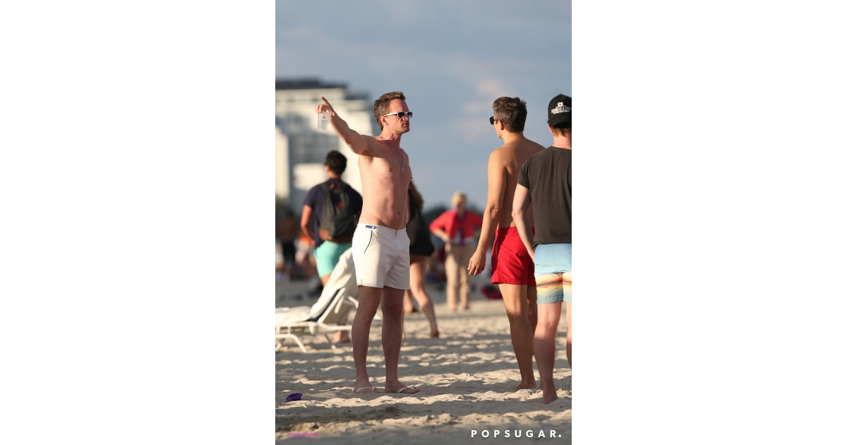 Neil Patrick Harris Shirtless On The Beach In Miami 2016 Popsugar 5974