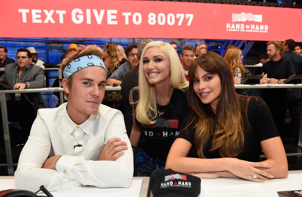 Justin Bieber, Gwen Stefani, and Sofia Vergara