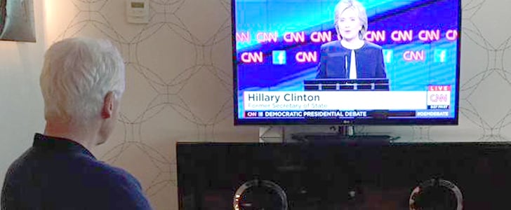 Bill Clinton Watching Hillary Democratic Debate