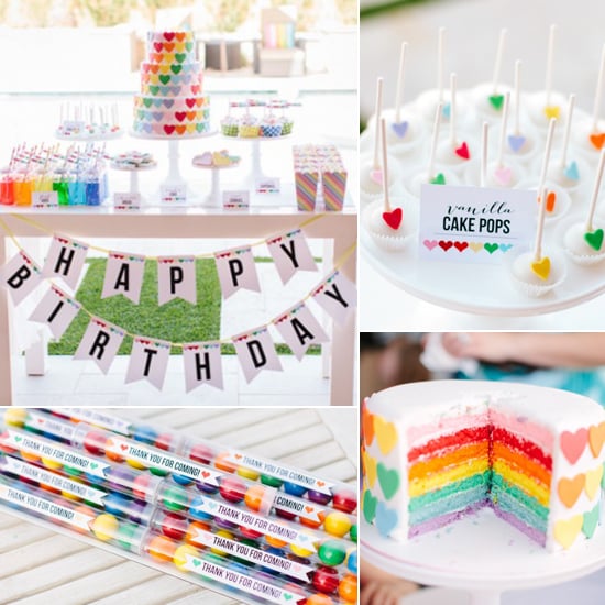 A Sweet Rainbow-Heart Birthday Party