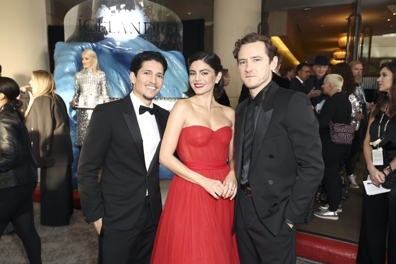 Danny Ramirez, Monica Barbaro, and Lewis Pullman at the 2023 Golden Globes