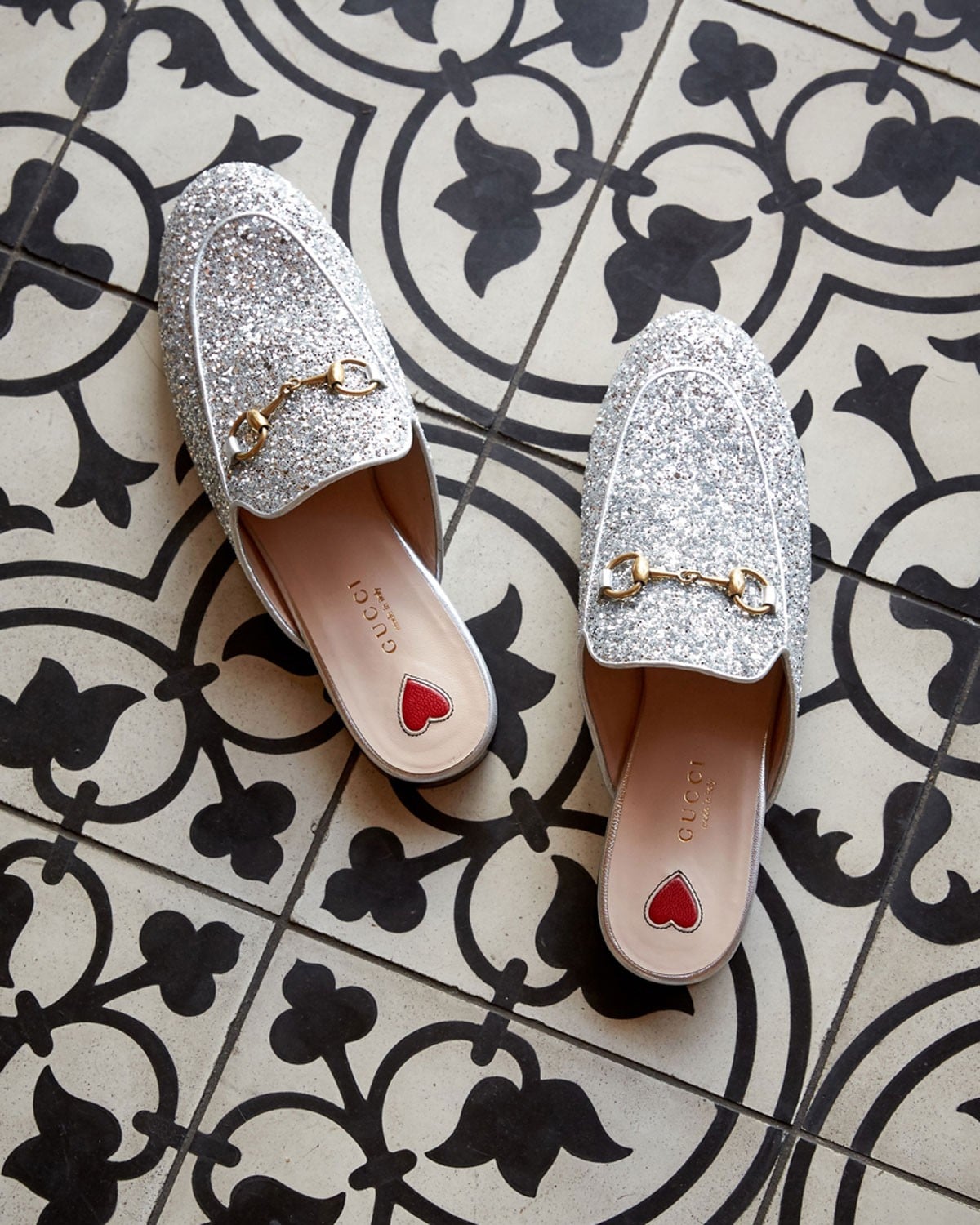 Gucci hotsell glitter mules