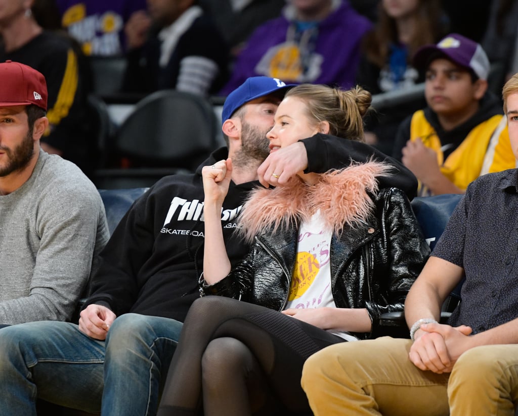 Adam Levine and Behati Prinsloo at Lakers Game November 2016
