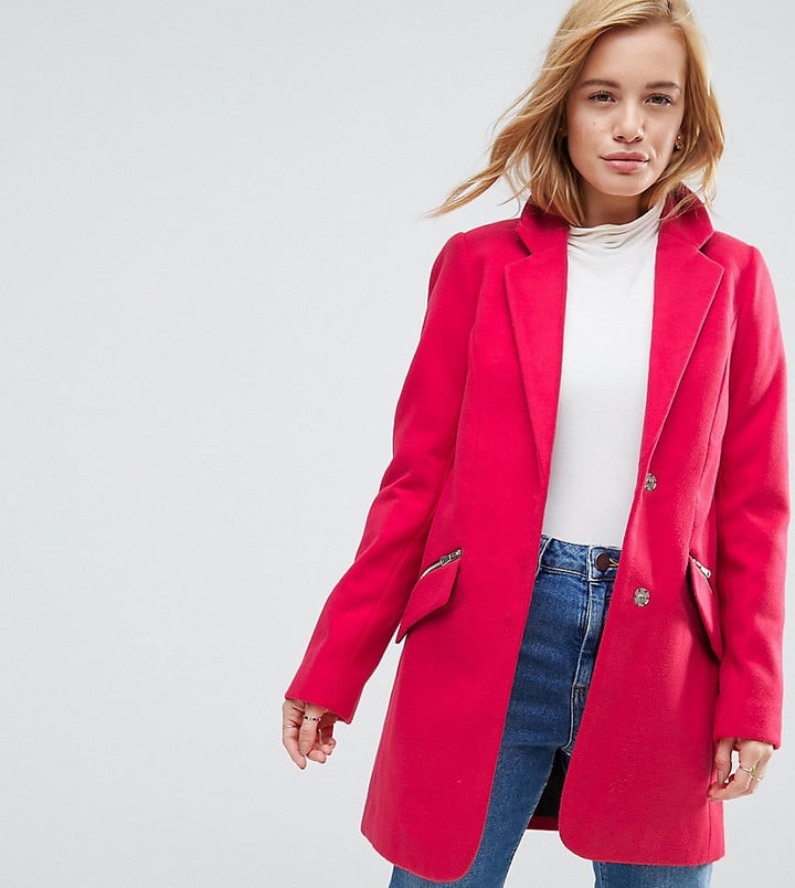 ASOS Slim Boyfriend Coat with Zip Pocket