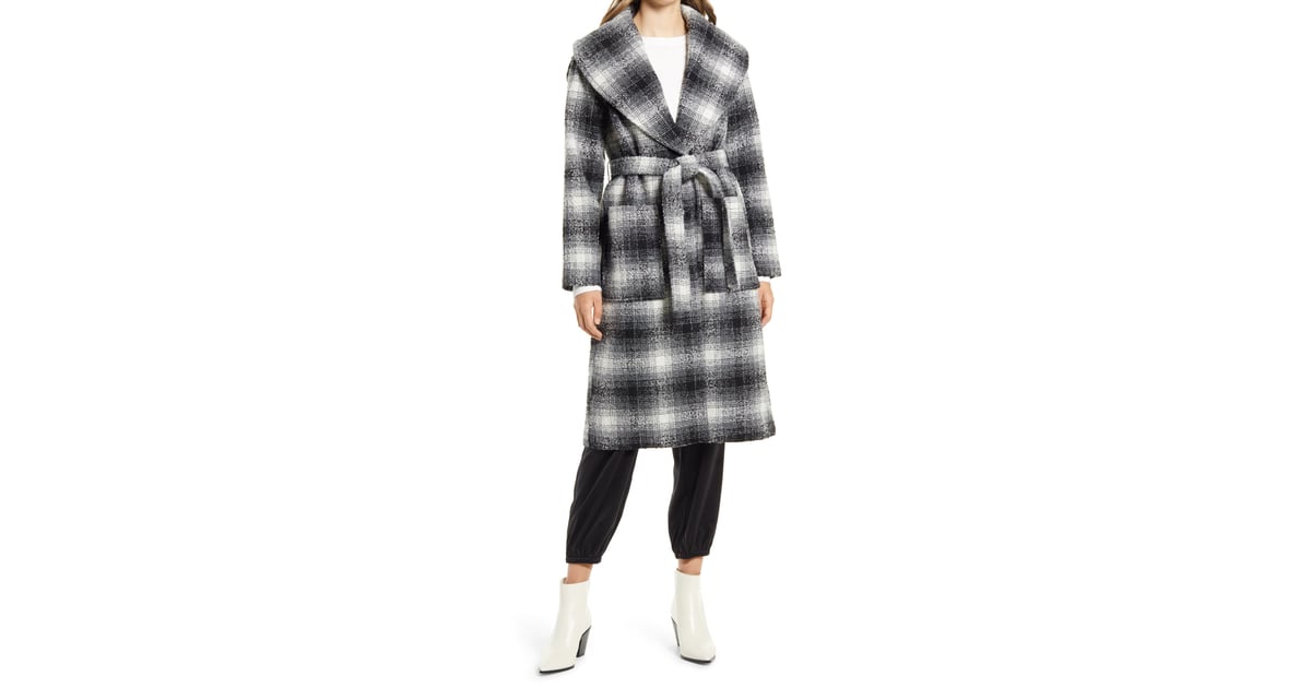 Halogen shop plaid coat