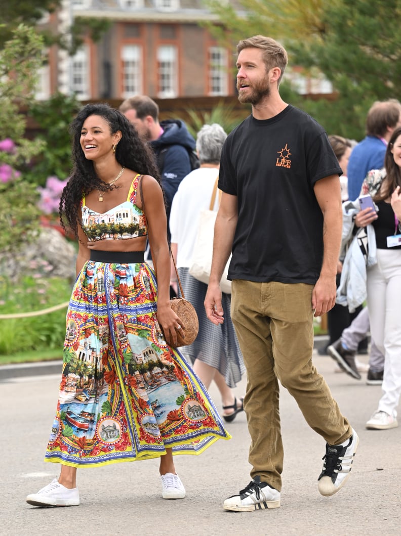 LONDON, ENGLAND - MAY 23: Vick Hope and Calvin Harris attend the Chelsea Flower Show on May 23, 2022 in London, England. (Photo by Karwai Tang/WireImage)