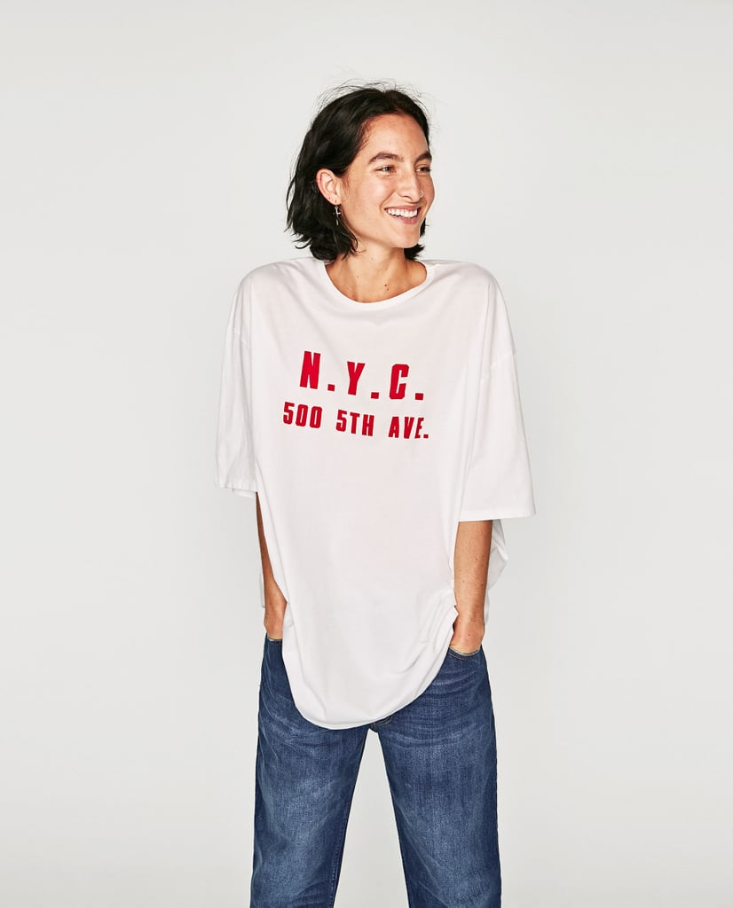 Zara Oversized Text T-Shirt