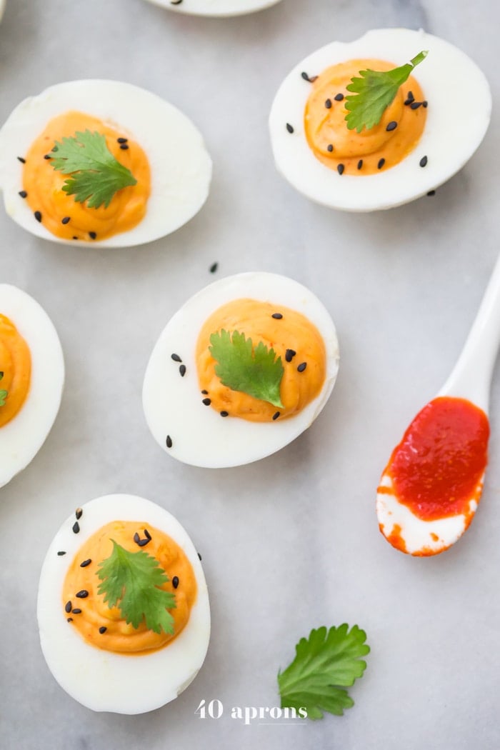 Sriracha Deviled Eggs