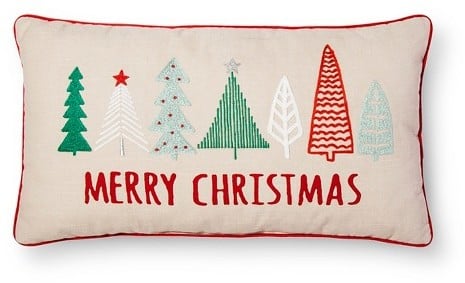 Merry Christmas Tree Oblong Pillow ($20)