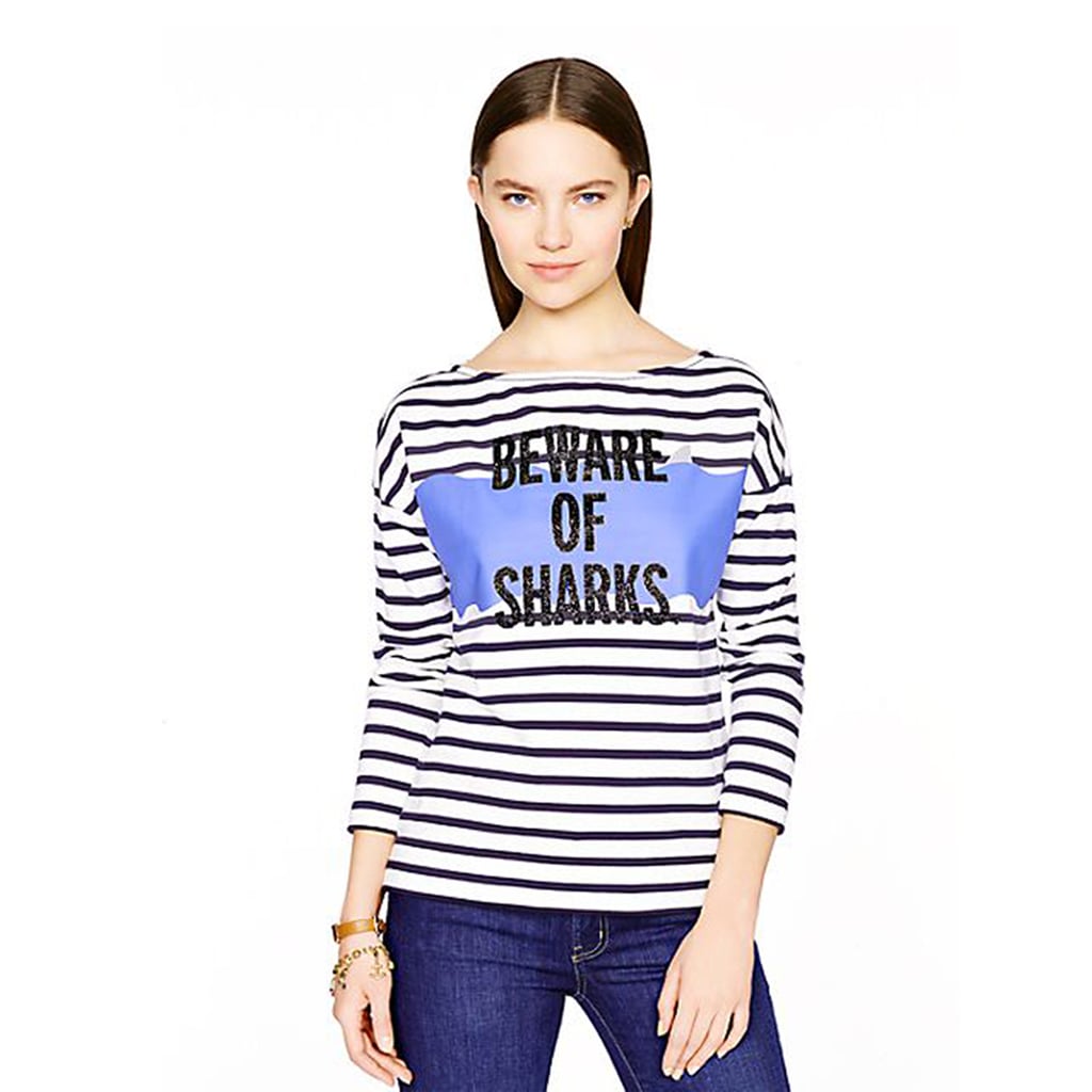 Kate Spade Beware of Sharks Long Sleeve Top ($148)