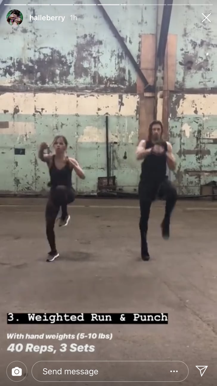 Weighted Run and Punch Halle Berry Fat Burning Cardio Exercises