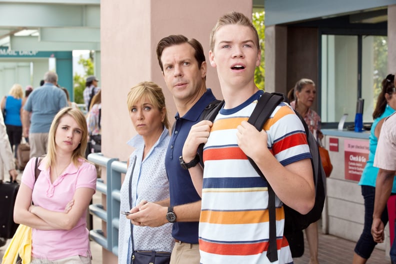 WE'RE THE MILLERS, l-r: Emma Roberts, Jennifer Aniston, Jason Sudeikis, Will Poulter, 2013, ph: Michael Tackett/Warner Bros. Pictures/courtesy Everett Collection