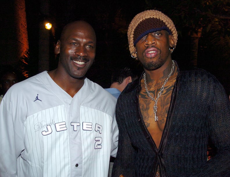 Michael Jordan and Dennis Rodman During the Air Jordan 20th Anniversary Celebration in 2005