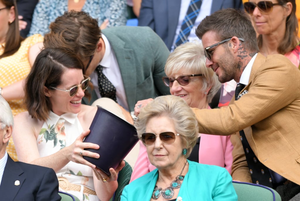 David Beckham and Claire Foy With Their Moms at Wimbledon