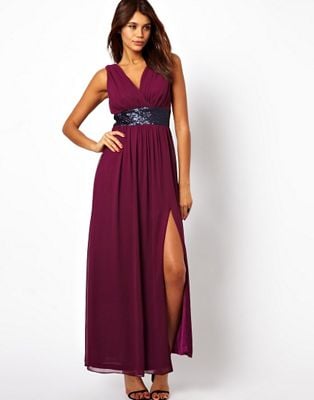 maroon ASOS gown