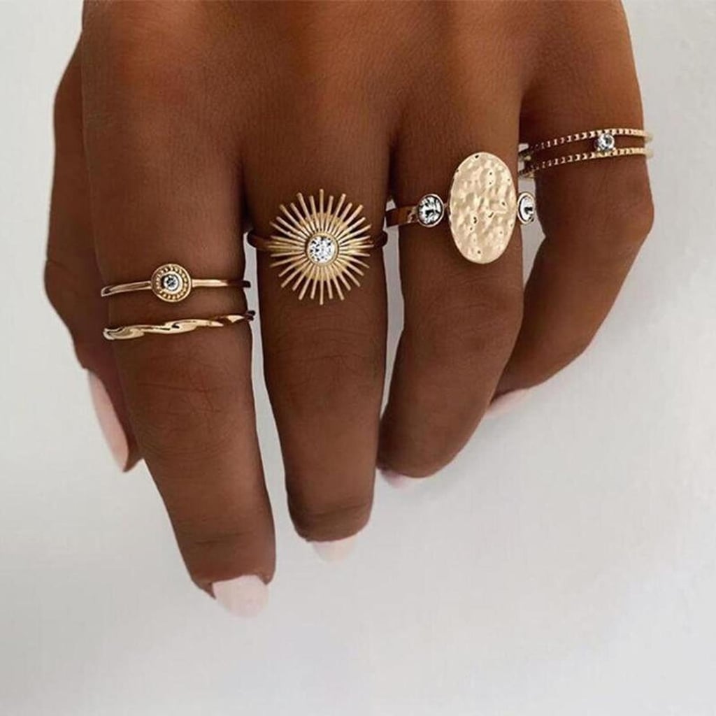 5-Piece Boho Gold Ring Set