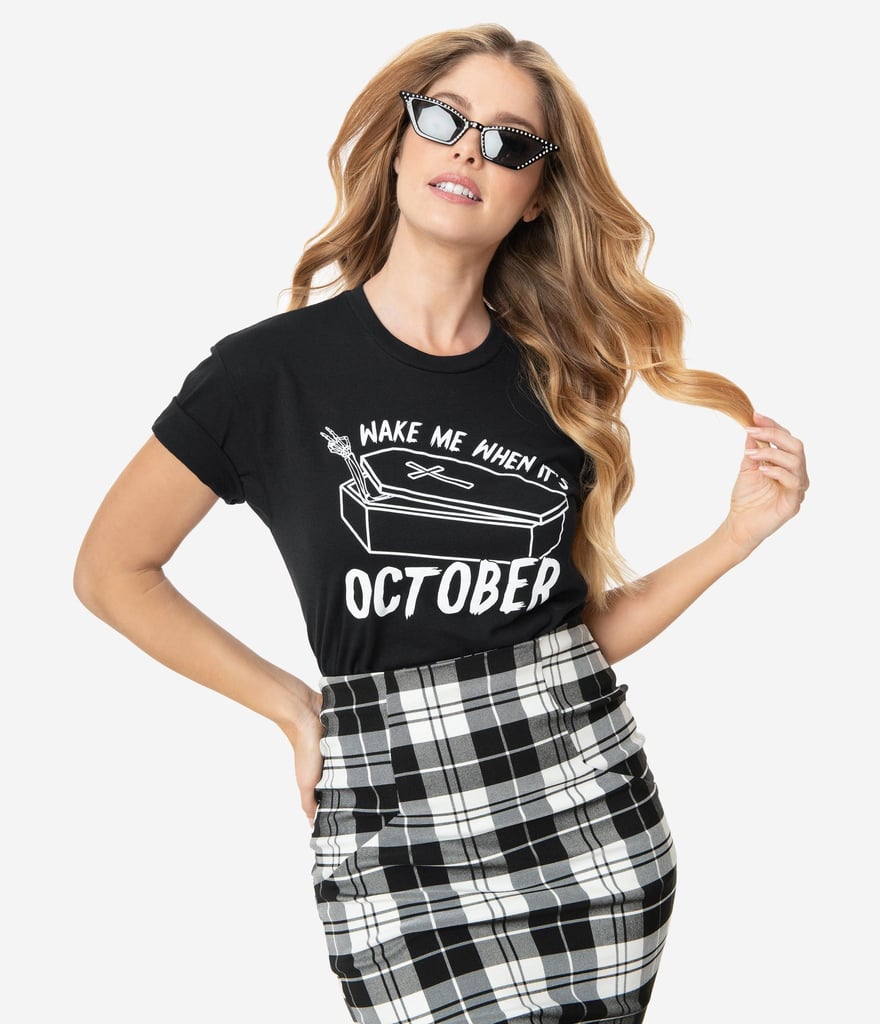 Unique Vintage Wake Me When its October Unisex Tee