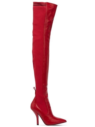 Our Pick: Fendi 105mm Leather & Knit Over the Knee Boots