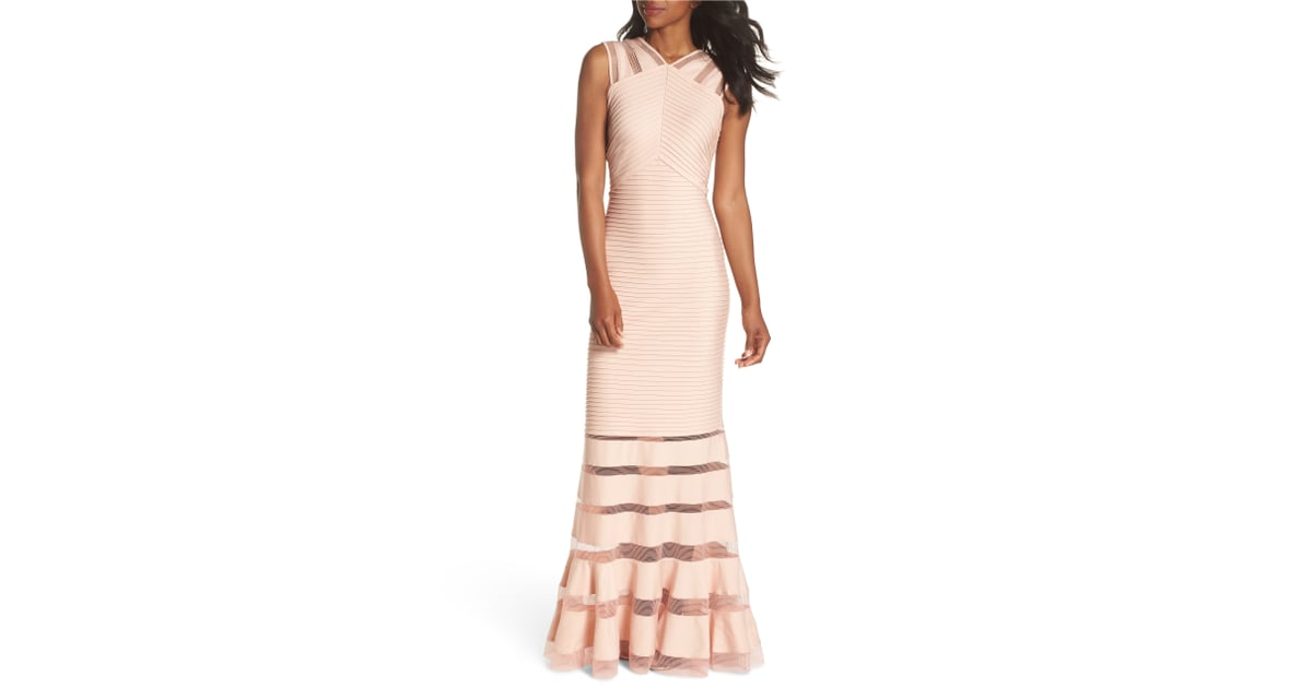 Tadashi Shoji Mesh Inset Pintuck Dress | Cardi B Baby ...