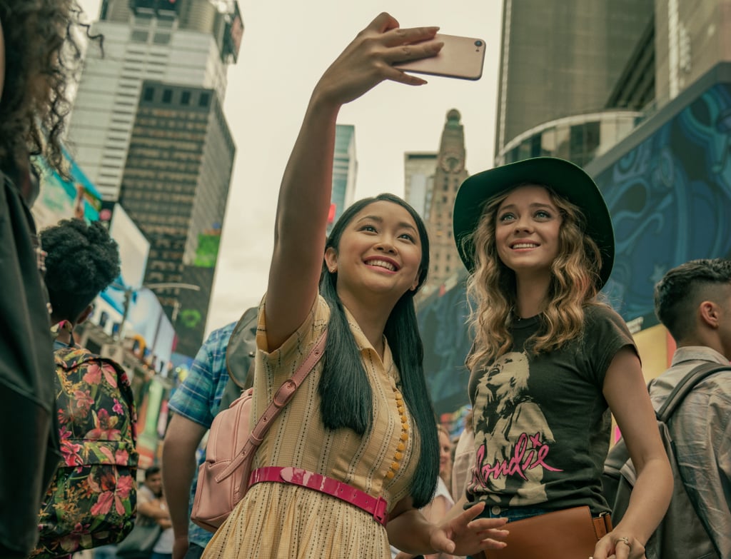 LOL at Lara Jean packing commuter shoes to "look like a local" in NYC and then adding pink pants to her suitcase.
Why in the world would Christine pack a trunk instead of a suitcase for a trip to NYC? Girl no.

I told you! They are struggling with that trunk.

Little Cupcake Bakeshop fits so perfectly with the colour scheme of this movie.

Oh no, she's gonna tell him isn't she?

I'm actually surprised by how well Peter is taking this.

Haha, Trevor daring Christine to go to prom with him. Smooth move.

Why does most of this montage look like green screen? Are they actually in NYC?
Ohh, the actress playing Heather was on Gossip Girl!